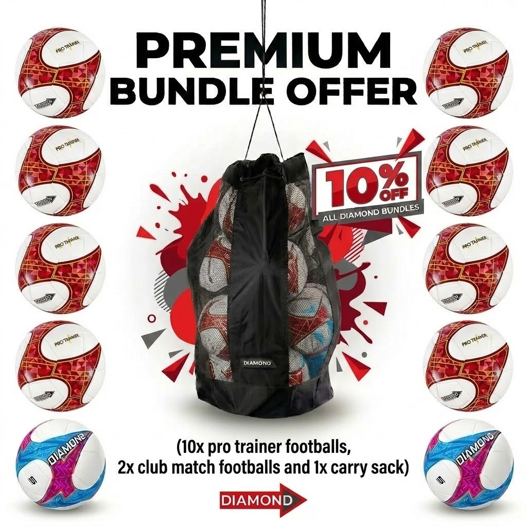 Complete Club Football Bundle (12x Footballs 1x Carry Sack) - Save 10%