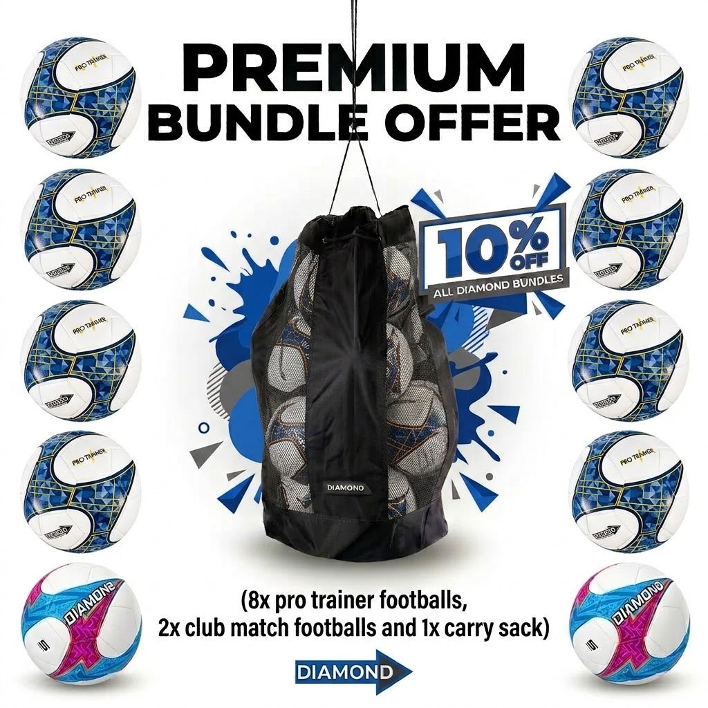 Complete Club Football Bundle (12x Footballs 1x Carry Sack) - Save 10%
