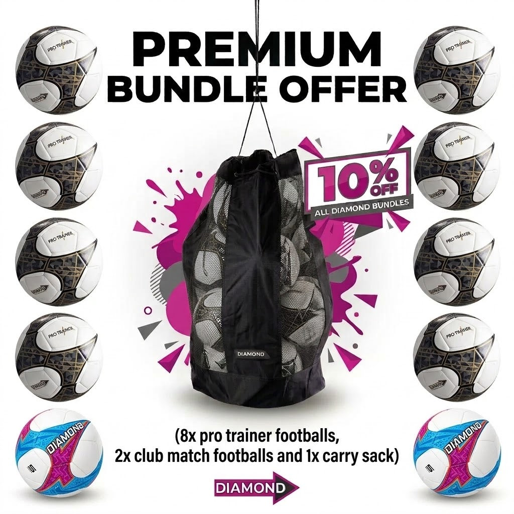 Complete Club Football Bundle (12x Footballs 1x Carry Sack) - Save 10%