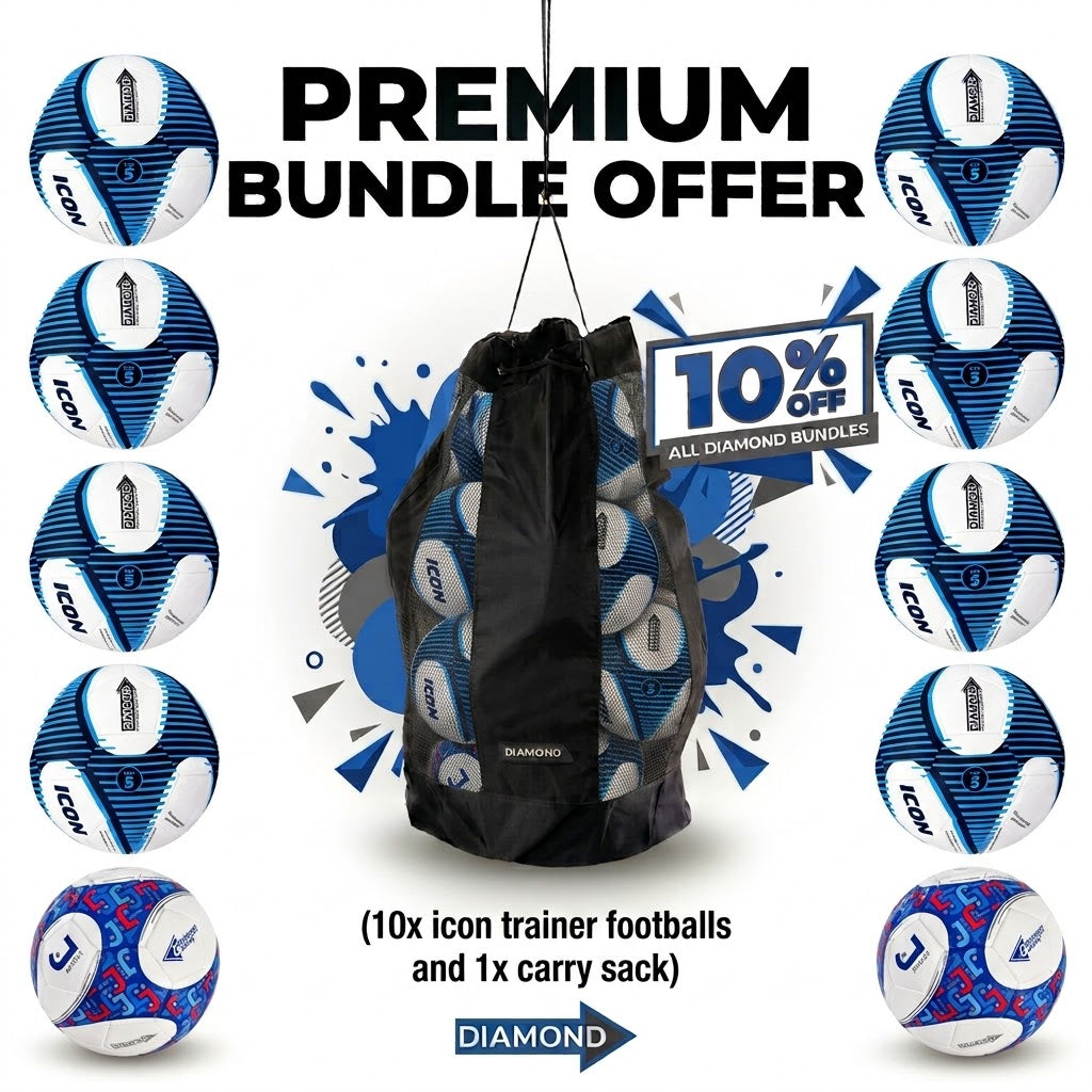 Complete Junior Football Bundle (12x Footballs 1x Carry Sack) - Save 10%