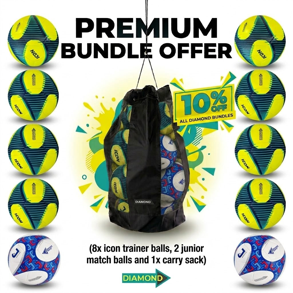 Complete Junior Football Bundle (12x Footballs 1x Carry Sack) - Save 10%