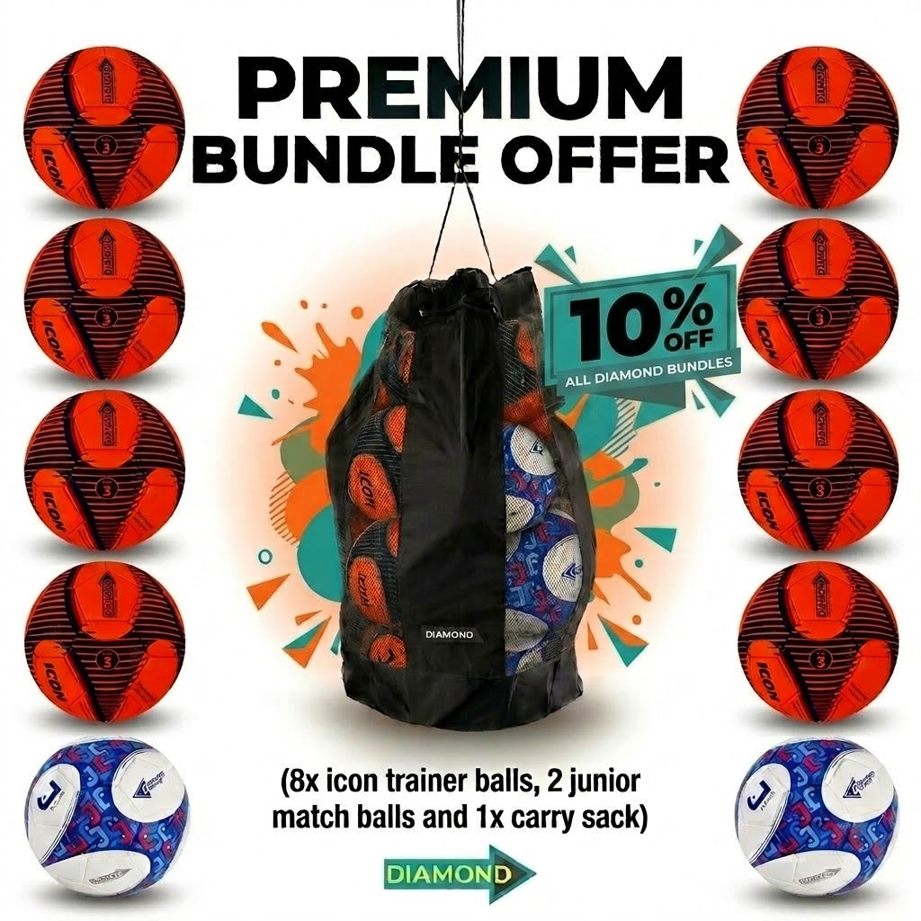 Complete Junior Football Bundle (12x Footballs 1x Carry Sack) - Save 10%