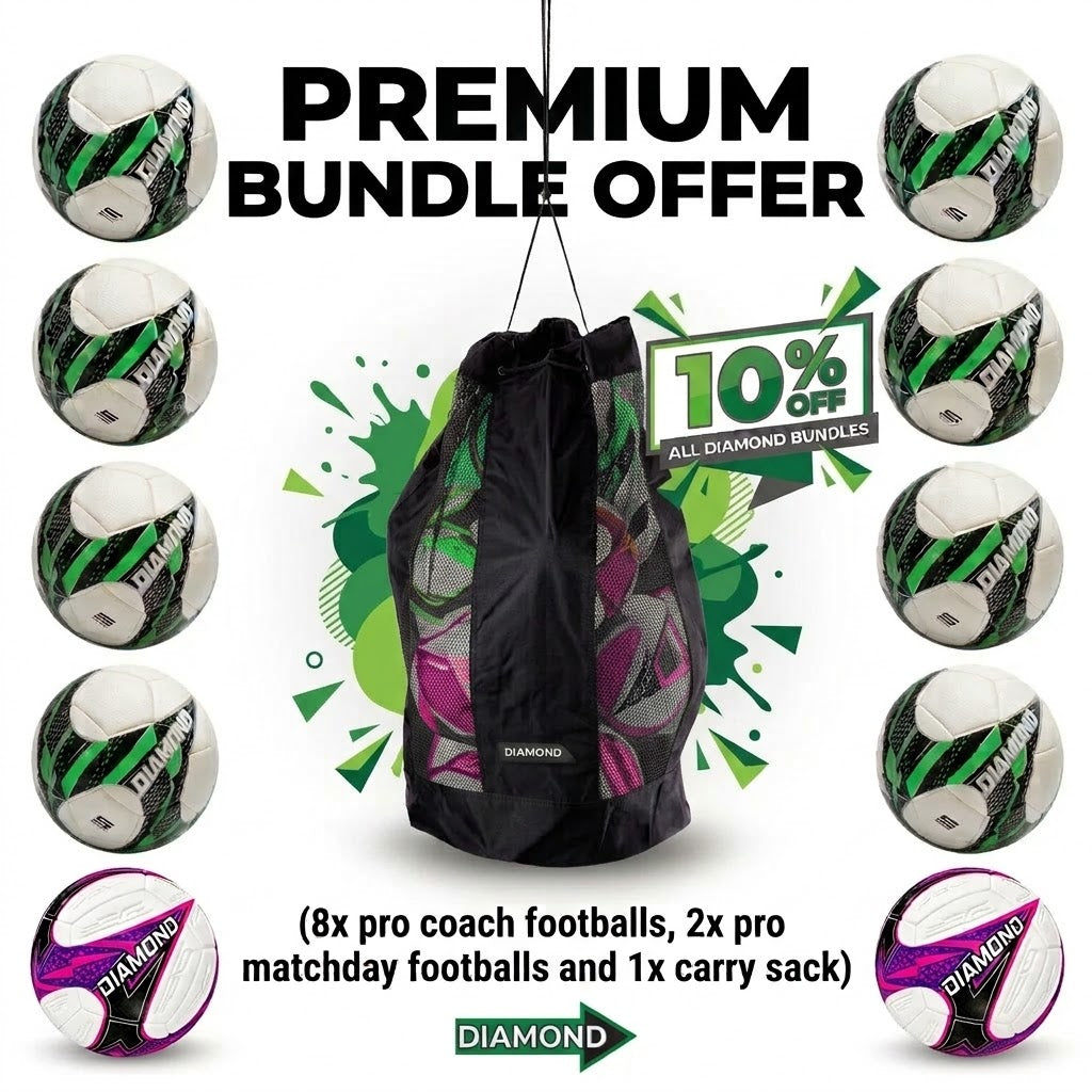 Complete Pro Football Bundle (12x Footballs 1x Carry Sack) - Save 10%