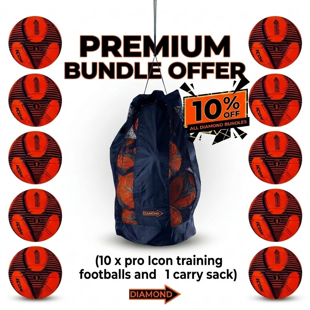 Icon Training Footballs Bundle (10x Footballs 1x Carry Bag) - Save 10%