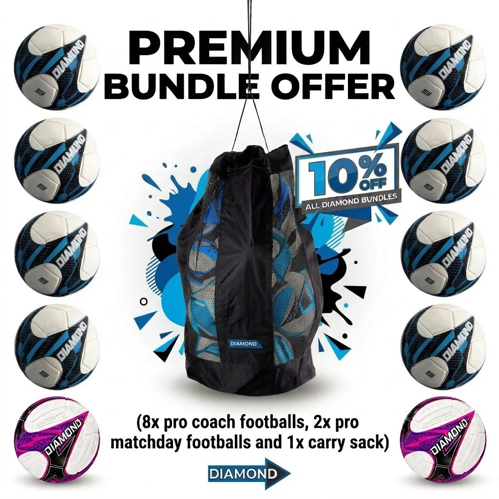 Complete Pro Football Bundle (12x Footballs 1x Carry Sack) - Save 10%
