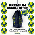 Icon Training Footballs Bundle (10x Footballs 1x Carry Bag) - Save 10%