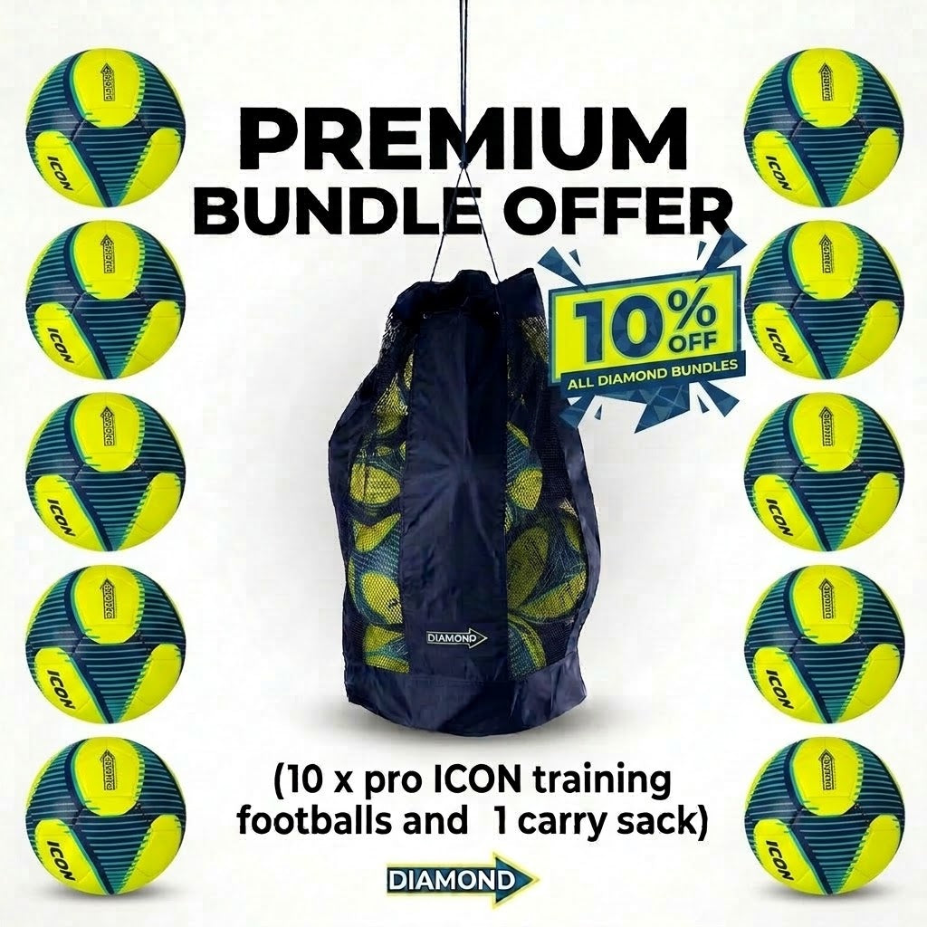 Icon Training Footballs Bundle (10x Footballs 1x Carry Bag) - Save 10%